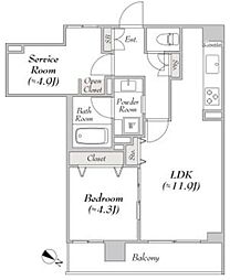 ルミーク文京千石 4階1SLDKの間取り