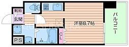 マンションはりげん ワンルームの間取図画像