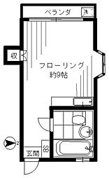 近藤方 2階ワンルームの間取り