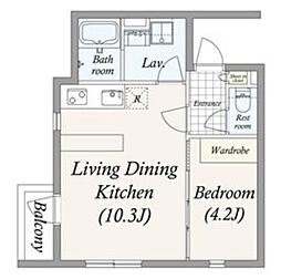 ＧＲＡＮ ＰＡＳＥＯ 池尻大橋 2階1LDKの間取り