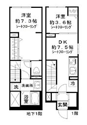ソラシアレジデンス学芸大学II 2DKの間取図画像