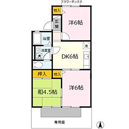 プリシェール井辺 3DKの間取図画像