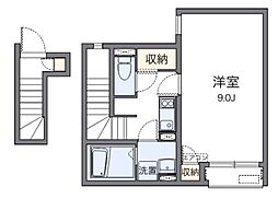 レオネクストボヌールY 2階1Kの間取り