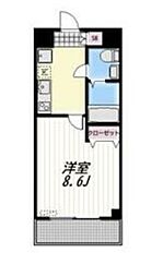 ＡＲＩＵＳ 13階1Kの間取り