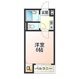 ラピート堺 1Kの間取図画像