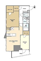 ラサンテ文京千駄木 5階1SLDKの間取り