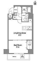 コンフォリア北池袋 4階1LDKの間取り