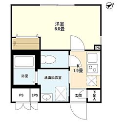 ウェルスクエアイズム目黒祐天寺 1Kの間取図画像