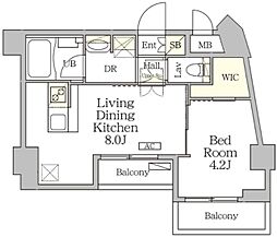 アジールコート池尻大橋 1階1LDKの間取り