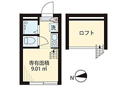 フィリップ東中野 ワンルームの間取図画像