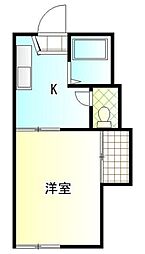 サニーハイツ 1Kの間取図画像