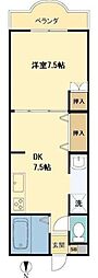 メゾン中央林間3 1DKの間取図画像