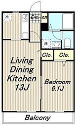 グランソレアード 1LDKの間取図画像