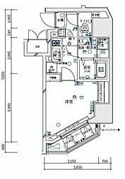 ル・リオン西新宿 1Kの間取図画像