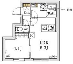 クリスタルコート大山金井町 1LDKの間取図画像