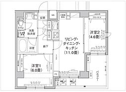 ルフレプレミアム芝公園 2LDKの間取図画像