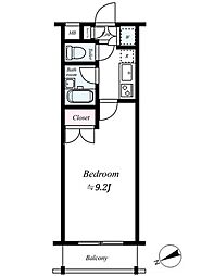 ビバリーホームズカキノキザカ 1Kの間取図画像