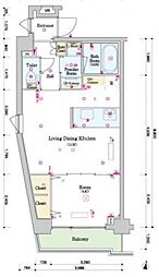 スカイコートグレース新宿中落合 1LDKの間取図画像