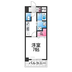 エルベコート堺東 2階1Kの間取り