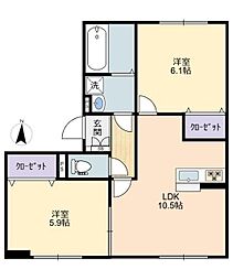 アールズコート 2LDKの間取図画像