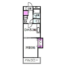 ハピネス2番館 1DKの間取図画像