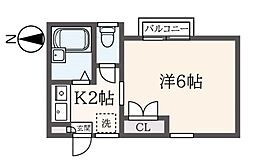 菊地コーポ 1Kの間取図画像