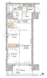 ブランシエスタ浅草蔵前 2LDKの間取図画像