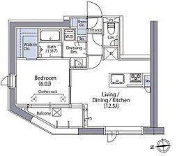エルスタンザ文京湯島 8階1LDKの間取り