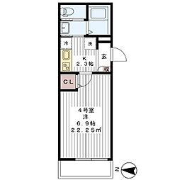 グリシーナ新小岩 1階1Kの間取り