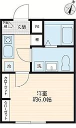 GLOWDIA 1Kの間取図画像