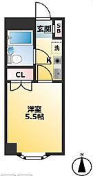 アクトワン 1Kの間取図画像
