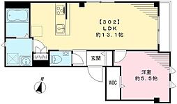 BELLEPLAGE池上 1LDKの間取図画像