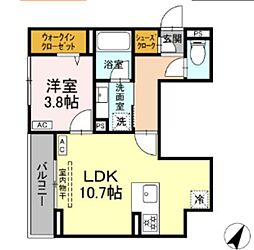 テムズフィオーレ 1LDKの間取図画像