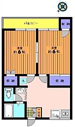 メイプルヒルズ 2階2Kの間取り