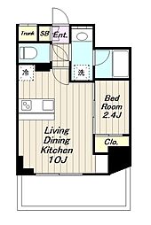 JR横浜線 町田駅 徒歩9分の賃貸マンション 3階1LDKの間取り