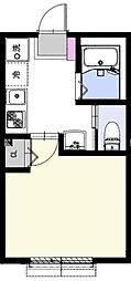セレーノI 2階1Kの間取り
