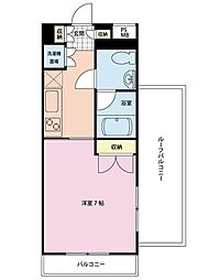 ヴェントラーレ千駄木 3階1Kの間取り