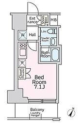 リージア大井町 ワンルームの間取図画像