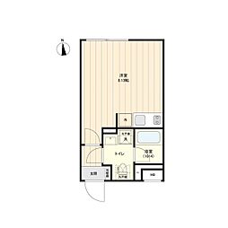 東急目黒線 武蔵小山駅 徒歩5分の賃貸マンション 3階ワンルームの間取り