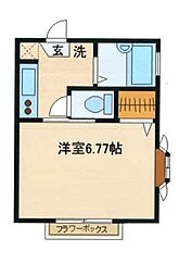 アビタツィオーネ柿の木坂 1階1Kの間取り