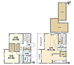 井の頭1丁目貸家 1階2LDKの間取り