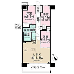 JR青梅線 中神駅 徒歩9分の賃貸マンション 7階3LDKの間取り