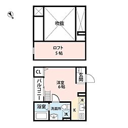 さくらハウス 1Kの間取図画像