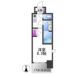 フォーリアライズ大阪ミッテ 5階1Kの間取り