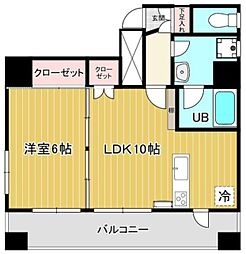 都営浅草線 浅草駅 徒歩3分の賃貸マンション 6階1LDKの間取り