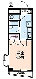 グローイングシティ大和田 1Kの間取図画像