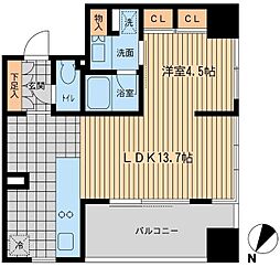 ウィルテラス勝どき 1LDKの間取図画像