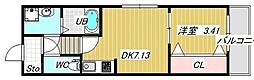 Belle terrace 1DKの間取図画像