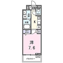JR東海道・山陽本線 西大路駅 徒歩15分の賃貸アパート 3階1Kの間取り