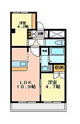 サンモール三国ヶ丘 2LDKの間取図画像